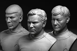 sculpt custom 3d head model 3d face 3d bust model action  figure stl 3d printing