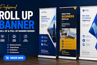 design roll up banner design, pull up banner, signage, retractable banner
