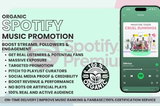 spotify promotion for your music to get real listeners followers streams SEO ads