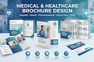 design medical, healthcare, hospital, pharmaceutical, dental, homecare brochure
