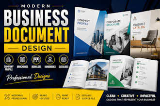 design a modern company profiles, brochures, booklets, handbooks and catalogs