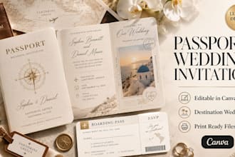 be your luxury passport wedding invitation designer