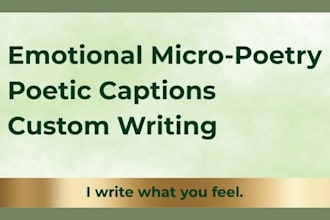 write emotional poetry, micro poems, and aesthetic captions