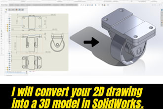 convert your 2d drawing into a 3d solidworks model