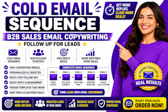 write cold email sequence, b2b sales email copywriting follow up for leads