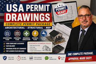 create USA building permit drawings and mep plans