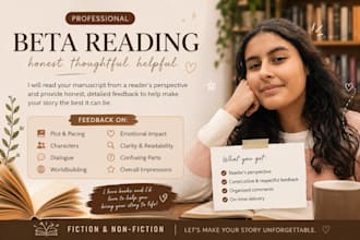 beta read your novel and provide honest feedback