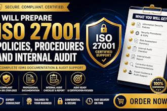 prepare iso 27001 policies procedures and internal audit