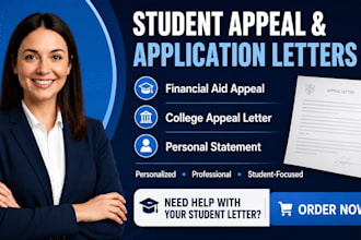 write college appeal letters, financial aid appeal letters and formal resolution