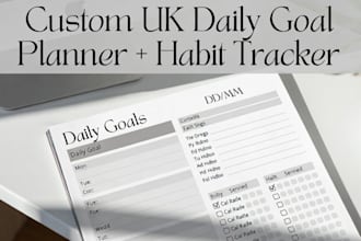 create a custom daily goal planner and custom planner for low content,