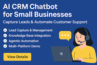 ai CRM chatbot for leads, faqs and customer support