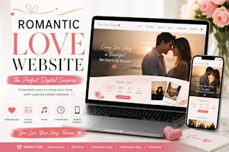 create a romantic love website surprise for your girlfriend