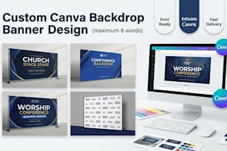 design your backdrop banner and churc banner using canva