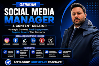 be your german social media manager and content creator social media marketer