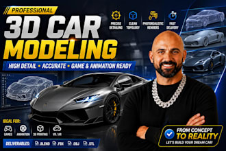 design realistic automotive 3d car models, renders, lego technic bikes for games