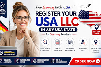 register your USA llc and ein for germany resident in any USA state