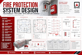 design fire protection system, fire sprinkler, fire alarm, nfpa drawings