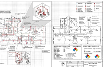 design fire protection system, fire sprinkler, fire alarm, nfpa drawings