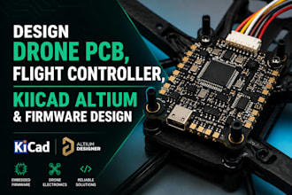 design drone pcb , flight controller, kiicad altium and firmware design