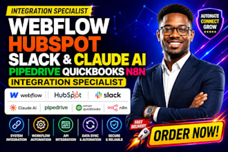 typeform hubspot slack workflow claude ai pipedrive quickbooks n8n integration