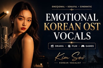 record emotional female korean ost vocals for films, games and dramas