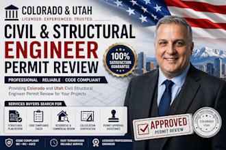 provide colorado and utah civil structural engineer permit review