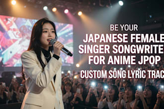 be your japanese female singer songwriter for anime jpop custom song lyric track