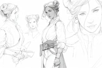 sketch fantasy character concept art