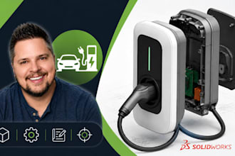 ev charger cad, housing, solidworks, 3d model, prototype development expert