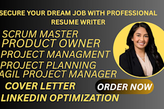 write  project management resume ,cover letter, and linkedin