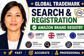 do trademark search and registration for amazon brand registry uspto euipo ukipo