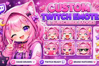 draw twitch emotes, badges, animated emotes for twitch, and vtuber stream