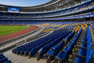 design 3d sports complex, stadium and pickleball court