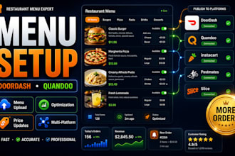 setup and optimize your restaurant menu on doordash, slice, quandoo or instacart