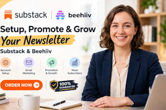 setup substack account, promotion, email marketing, substack beehiiv newsletter