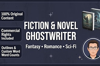ghostwrite your romance fantasy or sci fi fiction novel