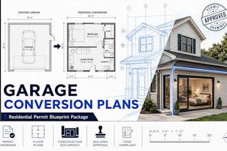 design garage conversion floor plans residential permit blueprint package