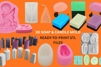 design 3d silicone soap mold candle mold custom stl file 3d printable design
