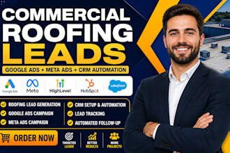 generate commercial rooofing leads roofing facebook ads hvac landing page CRM