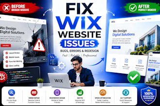fix wix website issues, bugs, errors and redesign