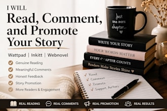 read, comment, and promote your wattpad, inkitt, or webnovel story