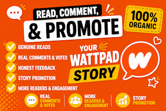 read, comment, and promote your wattpad, inkitt, or webnovel story