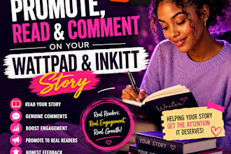 promote read comment on your wattpad and inkitt story