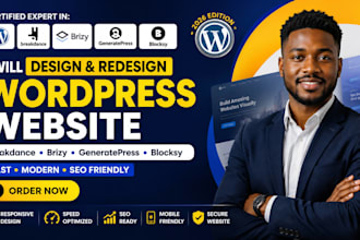 design, redesign wordpress website with breakdance, brizy, generatepress,blocksy