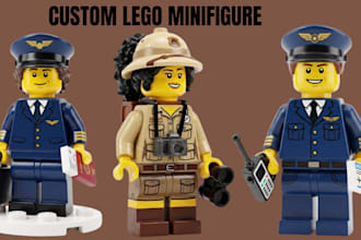 create custom lego minifigure with decals part list and pdf instruction