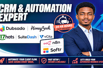setup dubsado, honeybook, 17hats, suitedash, vcita crm, n8n ai, be softr webapp