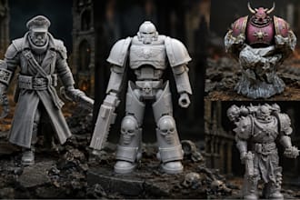 sculpt 3d 40k minature warhammer tabletop figurines space marines and stl models