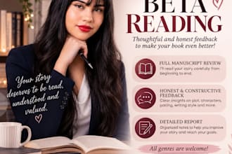 be your insightful beta reader for your manuscripts