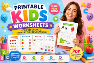 design printable kids worksheets for preschool and nursey school learning