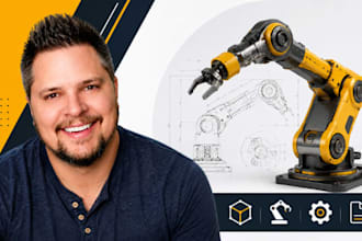 factory robot cad, industrial automation, solidworks, 3d modeling services works